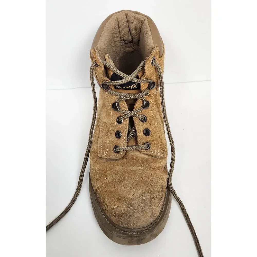 WOLVERINE Boots Mens Size 8 Brown Lace Up Leather Upper Oil Resistant Work Hike